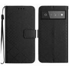 For Google Pixel 6 Pro Rhombic Grid Texture Leather Phone Case(Black) - 1