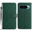 For Google Pixel 9 Pro Rhombic Grid Texture Leather Phone Case(Green) - 1