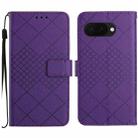 For Google Pixel 9a Rhombic Grid Texture Leather Phone Case(Purple) - 1