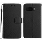 For Google Pixel 9a Rhombic Grid Texture Leather Phone Case(Black) - 1