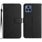 For T-Mobile Revvl 6 5G / T Phone 5G Rhombic Grid Texture Leather Phone Case(Black) - 1