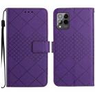 For T-Mobile Revvl 6 Pro 5G / T Phone Pro 5G Rhombic Grid Texture Leather Phone Case(Purple) - 1