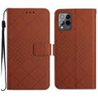 For T-Mobile Revvl 6 Pro 5G / T Phone Pro 5G Rhombic Grid Texture Leather Phone Case(Brown) - 1