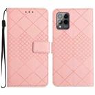For T-Mobile Revvl 6 Pro 5G / T Phone Pro 5G Rhombic Grid Texture Leather Phone Case(Pink) - 1