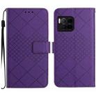 For T-Mobile REVVL 7 Pro 5G Rhombic Grid Texture Leather Phone Case(Purple) - 1