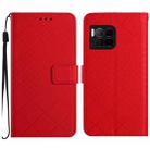 For T-Mobile REVVL 7 Pro 5G Rhombic Grid Texture Leather Phone Case(Red) - 1