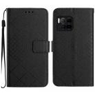 For T-Mobile REVVL 7 Pro 5G Rhombic Grid Texture Leather Phone Case(Black) - 1