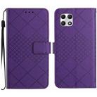 For T-Mobile REVVL 7 5G Rhombic Grid Texture Leather Phone Case(Purple) - 1