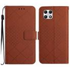 For T-Mobile REVVL 7 5G Rhombic Grid Texture Leather Phone Case(Brown) - 1