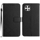 For T-Mobile REVVL 7 5G Rhombic Grid Texture Leather Phone Case(Black) - 1