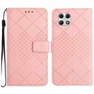 For T-Mobile REVVL 7 5G Rhombic Grid Texture Leather Phone Case(Pink) - 1