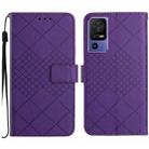 For TCL 40 SE Rhombic Grid Texture Leather Phone Case(Purple) - 1