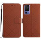 For TCL 40 SE Rhombic Grid Texture Leather Phone Case(Brown) - 1