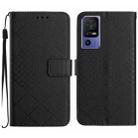 For TCL 40 SE Rhombic Grid Texture Leather Phone Case(Black) - 1