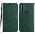 For TCL 30 SE / 30E / 306 / 305 Rhombic Grid Texture Leather Phone Case(Green) - 1
