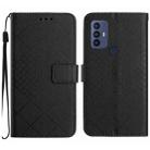 For TCL 30 SE / 30E / 306 / 305 Rhombic Grid Texture Leather Phone Case(Black) - 1