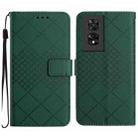 For TCL 505 Rhombic Grid Texture Leather Phone Case(Green) - 1