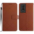 For TCL 505 Rhombic Grid Texture Leather Phone Case(Brown) - 1