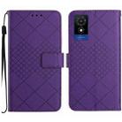 For TCL 502 Rhombic Grid Texture Leather Phone Case(Purple) - 1