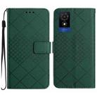 For TCL 502 Rhombic Grid Texture Leather Phone Case(Green) - 1