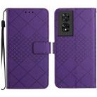 For TCL 50 SE/40 NxtPaper 4G Rhombic Grid Texture Leather Phone Case(Purple) - 1