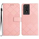 For TCL 50 SE/40 NxtPaper 4G Rhombic Grid Texture Leather Phone Case(Pink) - 1