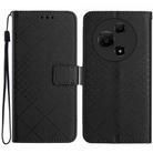 For TCL 60 NxtPaper 4G Rhombic Grid Texture Leather Phone Case(Black) - 1