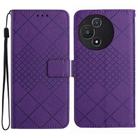 For TCL 60 5G Rhombic Grid Texture Leather Phone Case(Purple) - 1