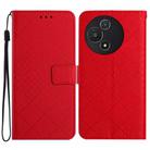 For TCL 60 5G Rhombic Grid Texture Leather Phone Case(Red) - 1