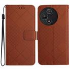 For TCL 60 5G Rhombic Grid Texture Leather Phone Case(Brown) - 1