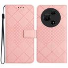 For TCL 60 SE / 605 Rhombic Grid Texture Leather Phone Case(Pink) - 1