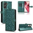 For vivo V29e 5G Honeycomb Dot Texture Leather Phone Case(Green) - 1