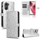 For vivo V29e 5G Honeycomb Dot Texture Leather Phone Case(Silver) - 1