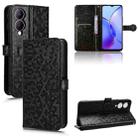 For vivo Y17s 4G Honeycomb Dot Texture Leather Phone Case(Black) - 1