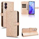 For vivo Y17s 4G Honeycomb Dot Texture Leather Phone Case(Gold) - 1