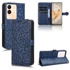 For vivo V29E Global / Y200 Global Honeycomb Dot Texture Leather Phone Case(Blue) - 1