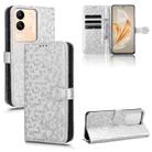 For vivo V29E Global / Y200 Global Honeycomb Dot Texture Leather Phone Case(Silver) - 1