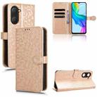 For vivo Y03 4G Honeycomb Dot Texture Leather Phone Case(Gold) - 1