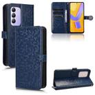 For vivo Y100 Indonesia Honeycomb Dot Texture Leather Phone Case(Blue) - 1