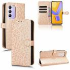 For vivo Y200E Global Honeycomb Dot Texture Leather Phone Case(Gold) - 1