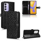 For vivo V30 Lite Indian Honeycomb Dot Texture Leather Phone Case(Black) - 1