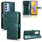 For vivo V30 Lite Indian Honeycomb Dot Texture Leather Phone Case(Green) - 1