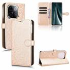 For vivo T3 Pro 5G India / iQOO Z9s Pro 5G Honeycomb Dot Texture Leather Phone Case(Gold) - 1