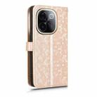 For vivo T3 Pro 5G India / iQOO Z9s Pro 5G Honeycomb Dot Texture Leather Phone Case(Gold) - 3