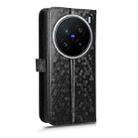 For vivo X200 Pro 5G Honeycomb Dot Texture Leather Phone Case(Black) - 3