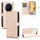 For vivo X200 Pro mini 5G Honeycomb Dot Texture Leather Phone Case(Gold) - 1