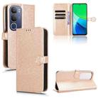 For vivo Y19s 4G Global Honeycomb Dot Texture Leather Phone Case(Gold) - 1