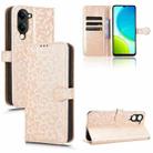 For vivo Y29s 5G / Y04 4G Honeycomb Dot Texture Leather Phone Case(Gold) - 1
