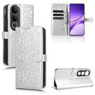 For vivo V50 Lite 5G Global Honeycomb Dot Texture Leather Phone Case(Silver) - 1