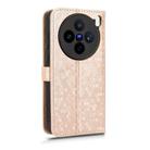 For vivo X200s 5G Honeycomb Dot Texture Leather Phone Case(Gold) - 3
